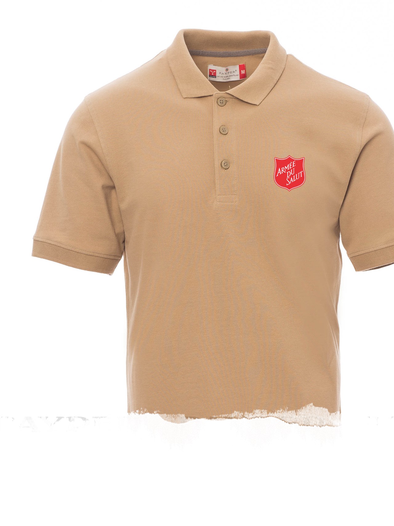 Polo homme marron avec logo serigraphié